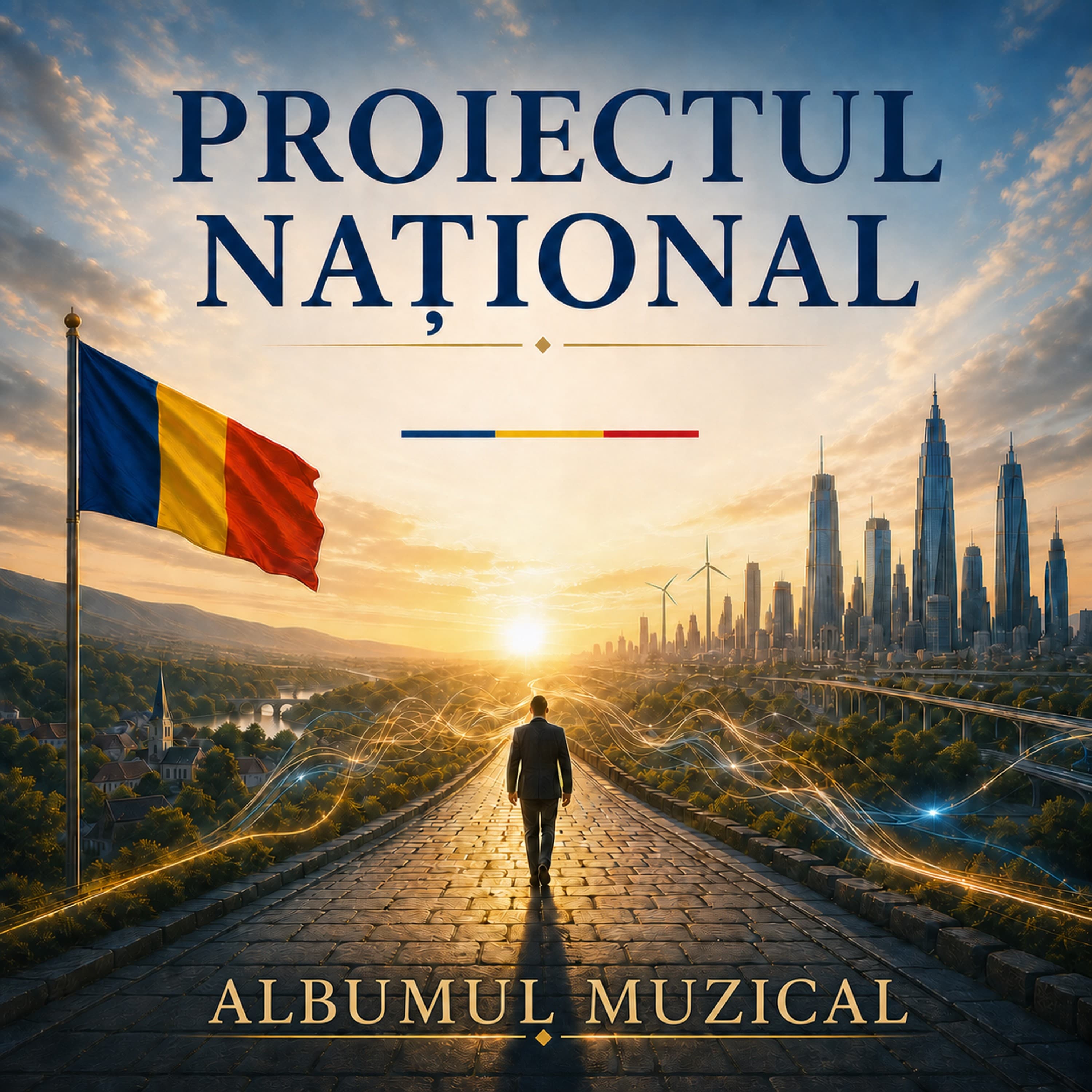 Coperta PROIECTUL NAȚIONAL — ALBUMUL MUZICAL; ascultă pe Suno (filă nouă)
